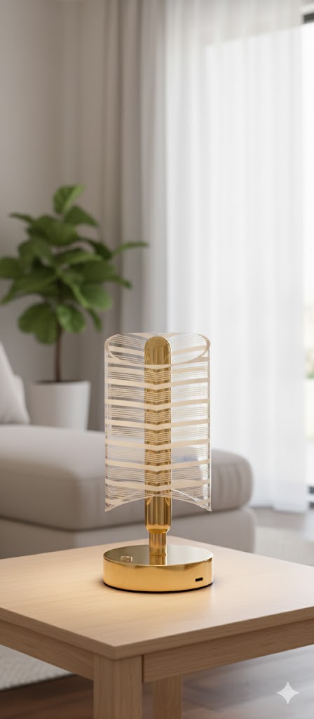 Lampe Abat-Jour Design Doré Élégant