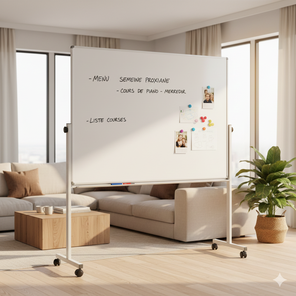 Tableau Mobile Double Face – Magnétique, Pivotant & Ultra-Stable