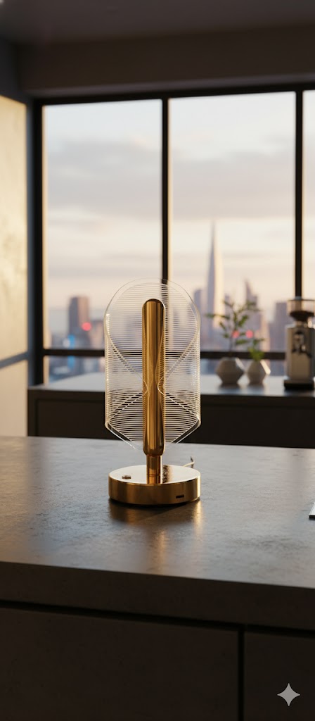 Lampe Abat-Jour Design Doré Élégant